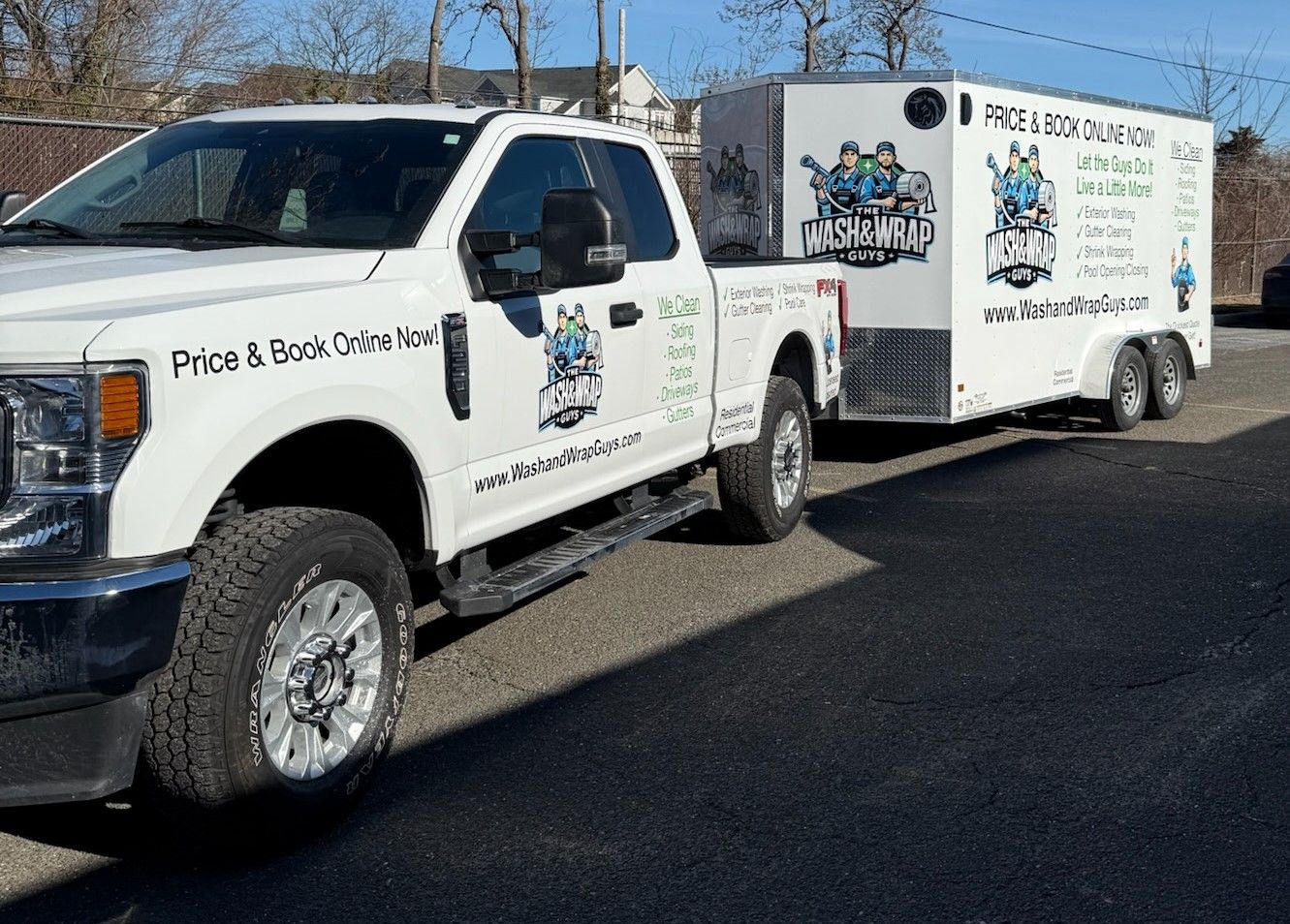 Wash and Wrap Guys truck and trailer